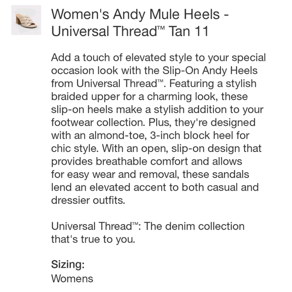 Universal Thread Women's Andy Mule Heels - Picture 5 of 9